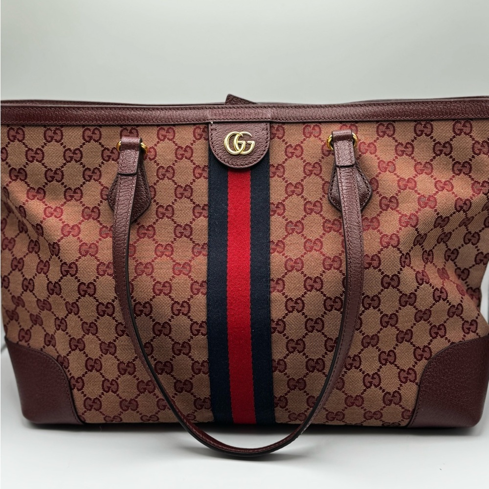 Gucci Ophidia GG Burgundy Medium Tote
